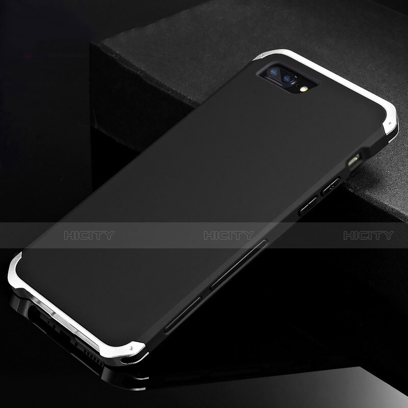 Custodia Lusso Alluminio Cover per Apple iPhone 8 Plus Argento e Nero