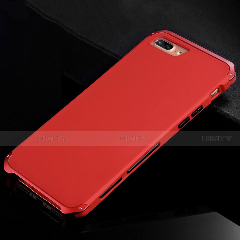 Custodia Lusso Alluminio Cover per Apple iPhone 8 Plus Rosso
