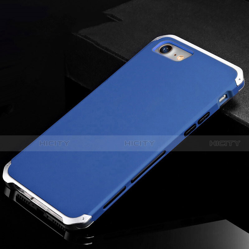 Custodia Lusso Alluminio Cover per Apple iPhone SE (2020) Blu