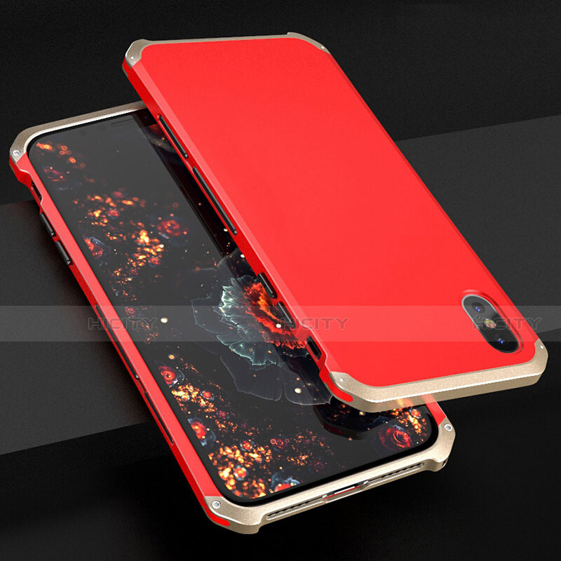 Custodia Lusso Alluminio Cover per Apple iPhone X Oro Rosa