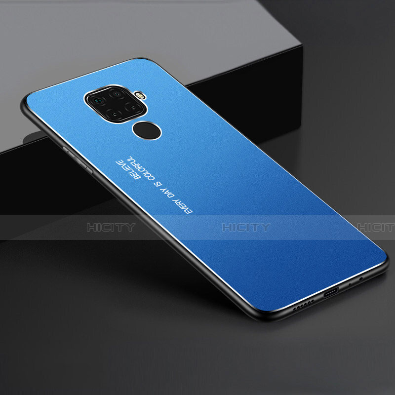 Custodia Lusso Alluminio Cover per Huawei Mate 30 Lite Blu