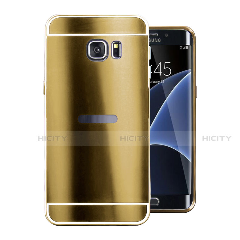 Custodia Lusso Alluminio Cover per Samsung Galaxy S7 Edge G935F Oro