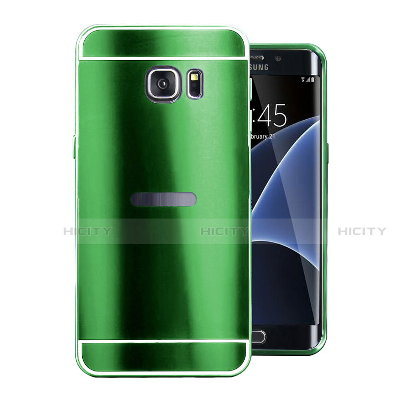 Custodia Lusso Alluminio Cover per Samsung Galaxy S7 Edge G935F Verde