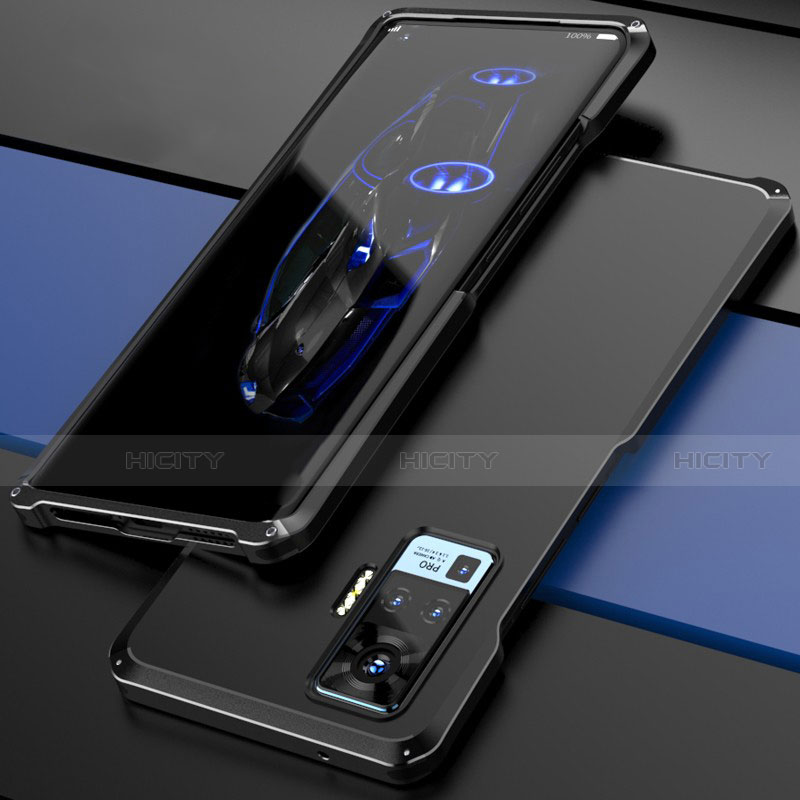 Custodia Lusso Alluminio Cover per Vivo X50 Pro 5G Nero