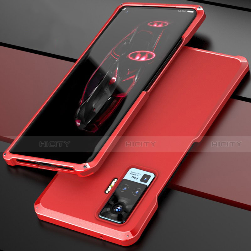Custodia Lusso Alluminio Cover per Vivo X51 5G Rosso