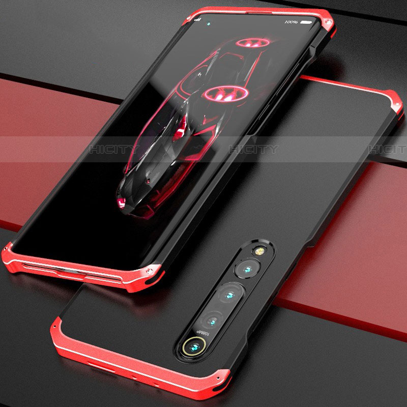 Custodia Lusso Alluminio Cover per Xiaomi Mi 10 Pro Rosso e Nero