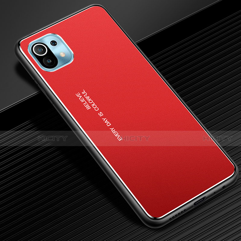 Custodia Lusso Alluminio Cover per Xiaomi Mi 11 5G Rosso