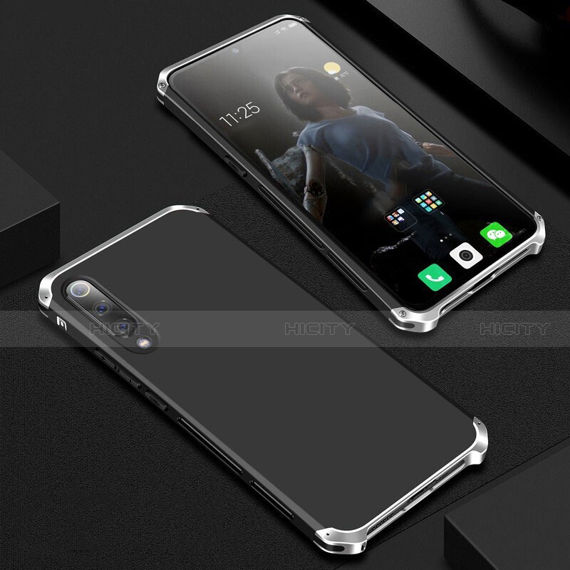 Custodia Lusso Alluminio Cover per Xiaomi Mi 9 Argento e Nero