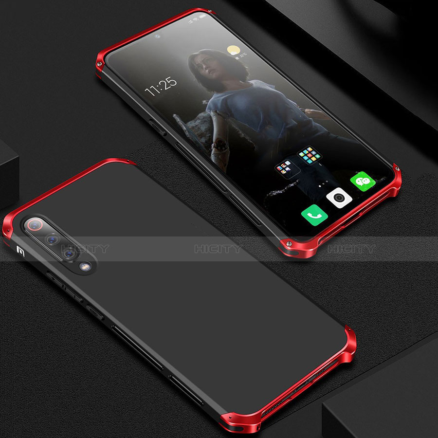 Custodia Lusso Alluminio Cover per Xiaomi Mi 9 SE Rosso e Nero