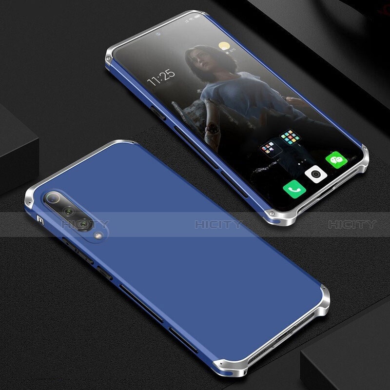 Custodia Lusso Alluminio Cover per Xiaomi Mi A3 Lite Blu