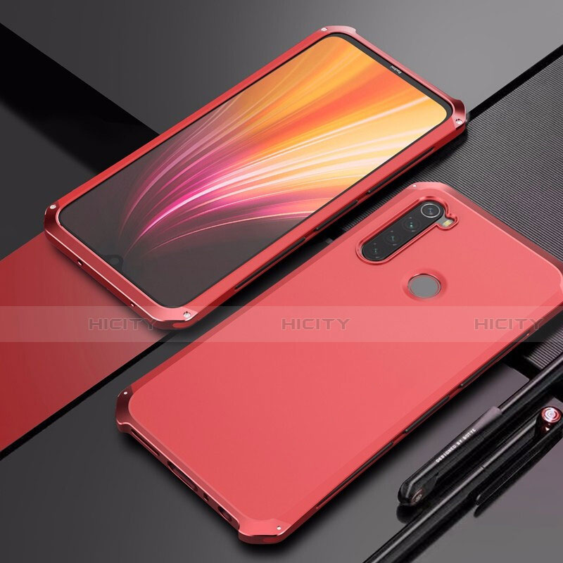 Custodia Lusso Alluminio Cover per Xiaomi Redmi Note 8T Rosso