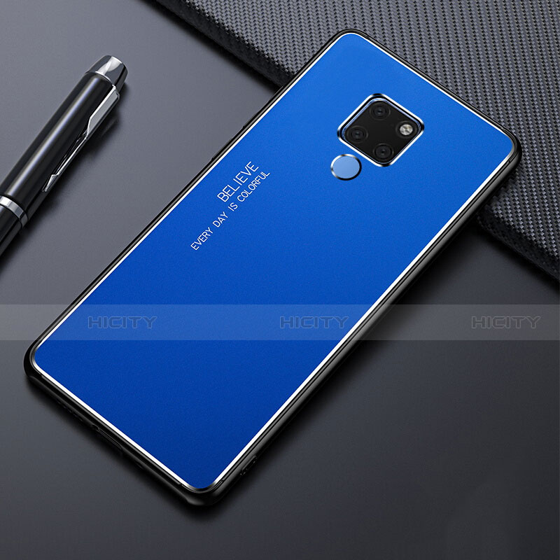 Custodia Lusso Alluminio Cover T01 per Huawei Mate 20 Blu