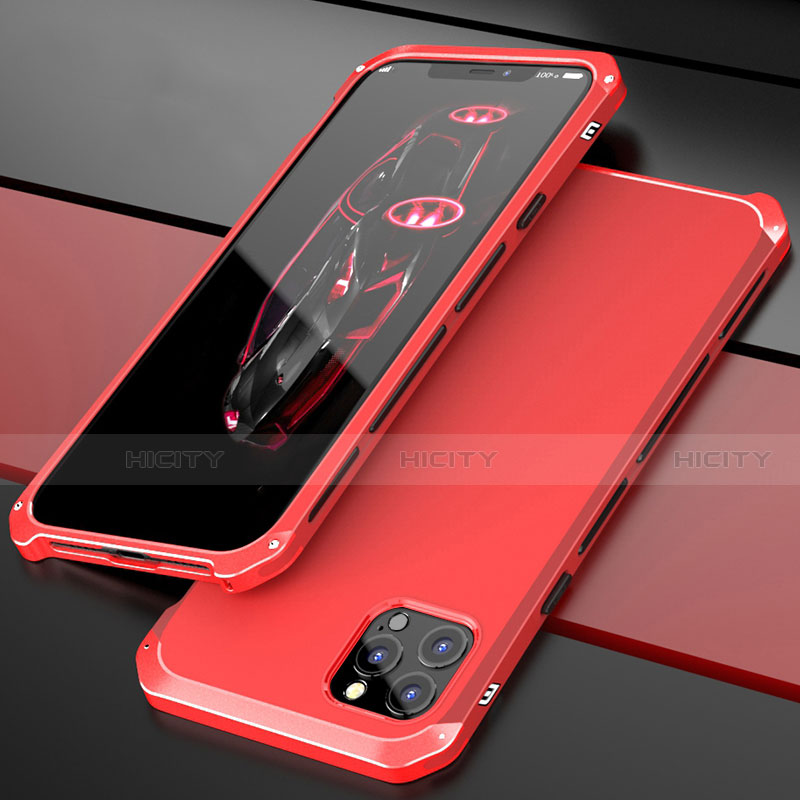 Custodia Lusso Alluminio Cover T02 per Apple iPhone 12 Pro Max Rosso