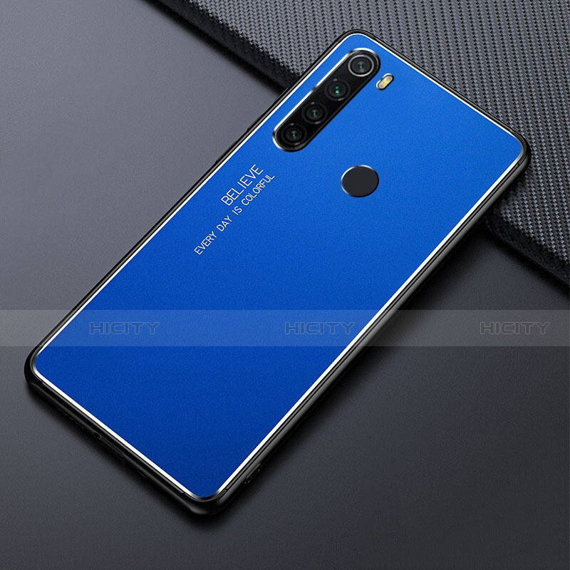 Custodia Lusso Alluminio Cover T02 per Xiaomi Redmi Note 8 Blu