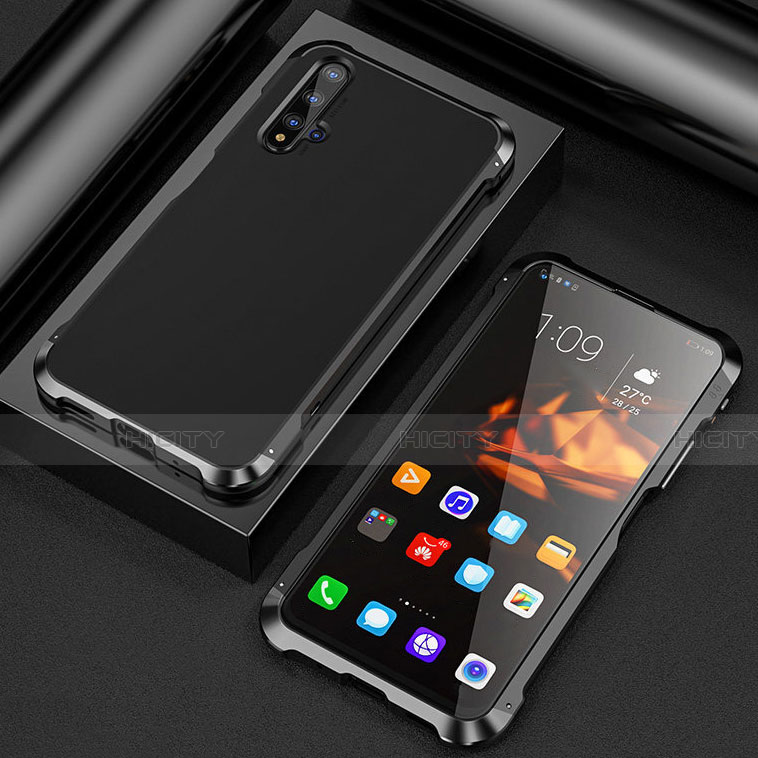 Custodia Lusso Alluminio Cover T03 per Huawei Honor 20 Nero