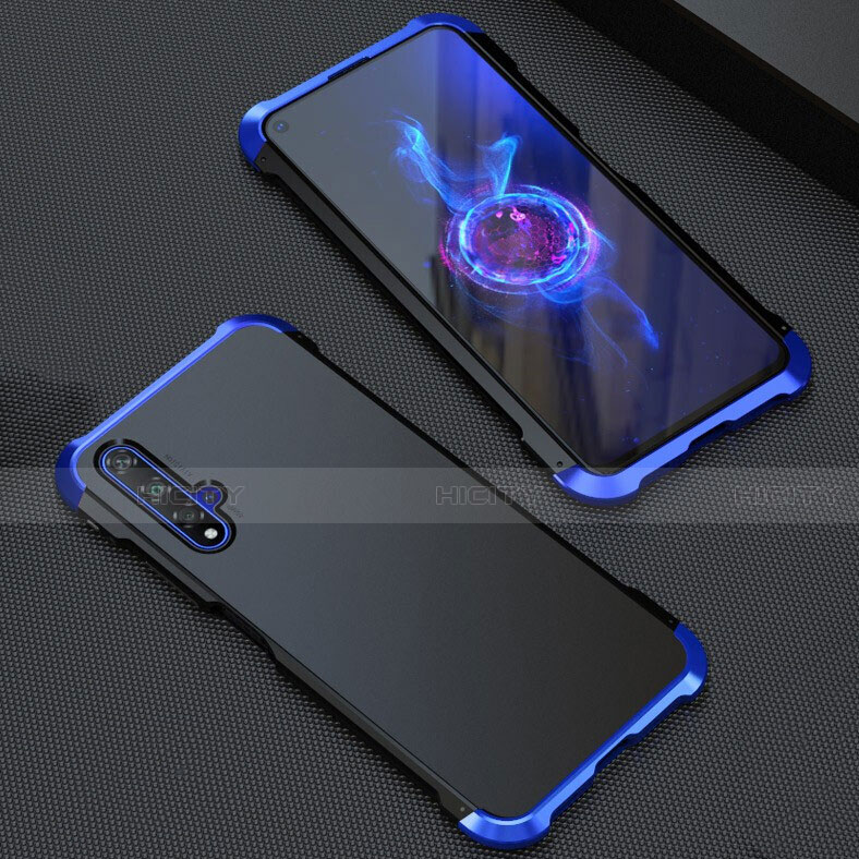 Custodia Lusso Alluminio Cover T05 per Huawei Nova 5T Blu