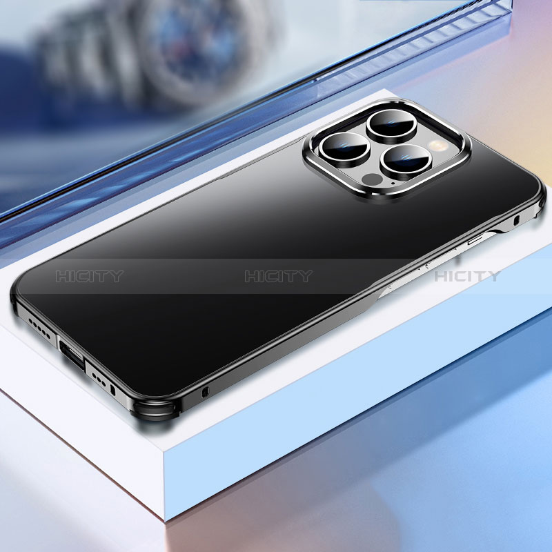 Custodia Lusso Alluminio Cover TB1 per Apple iPhone 13 Pro Nero