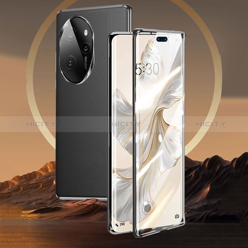 Custodia Lusso Alluminio e Pelle Cover 360 Gradi P01 per Huawei Honor 100 Pro 5G