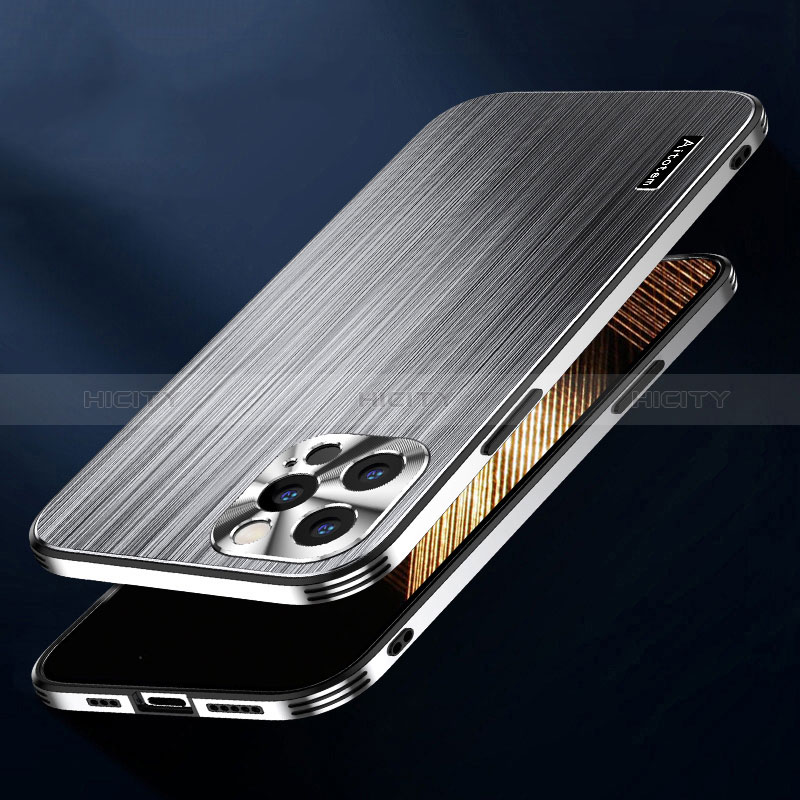 Custodia Lusso Alluminio e Silicone Laterale Cover AT1 per Apple iPhone 15