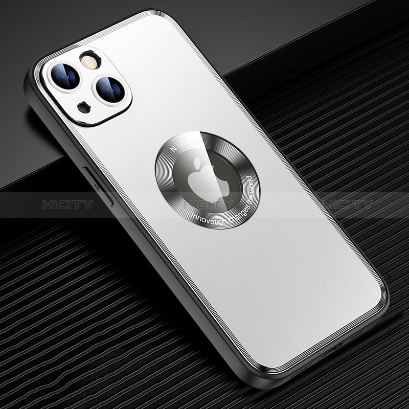 Custodia Lusso Alluminio e Silicone Laterale Cover con Mag-Safe Magnetic JL2 per Apple iPhone 13 Argento