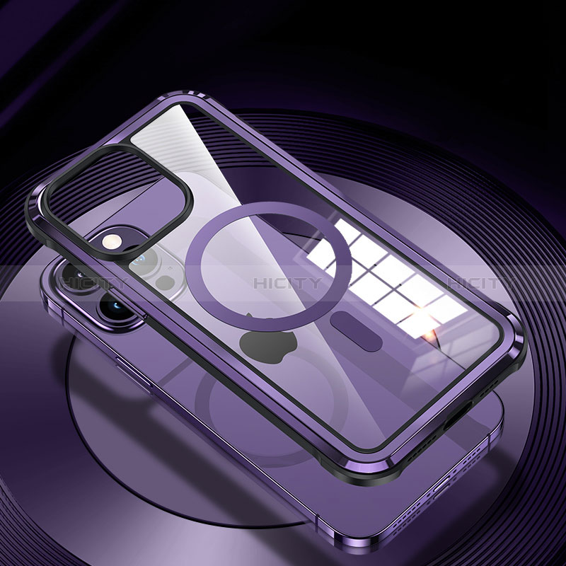Custodia Lusso Alluminio e Silicone Laterale Cover con Mag-Safe Magnetic QC1 per Apple iPhone 13 Pro Max