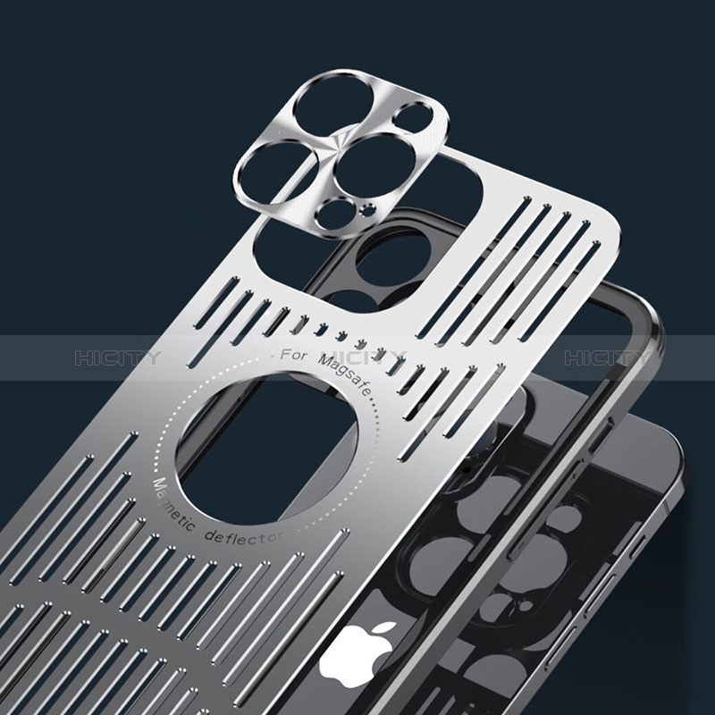 Custodia Lusso Alluminio e Silicone Laterale Cover con Mag-Safe Magnetic TX1 per Apple iPhone 14