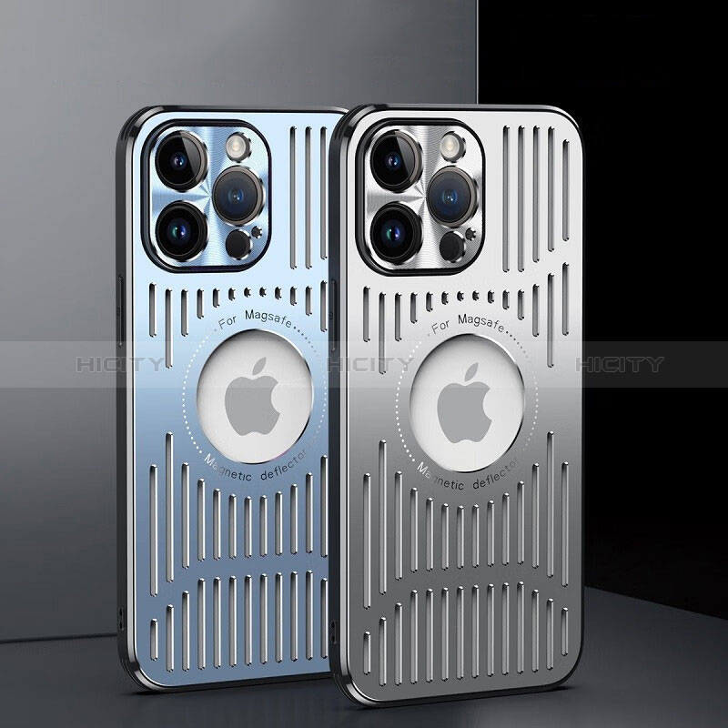 Custodia Lusso Alluminio e Silicone Laterale Cover con Mag-Safe Magnetic TX1 per Apple iPhone 14 Pro