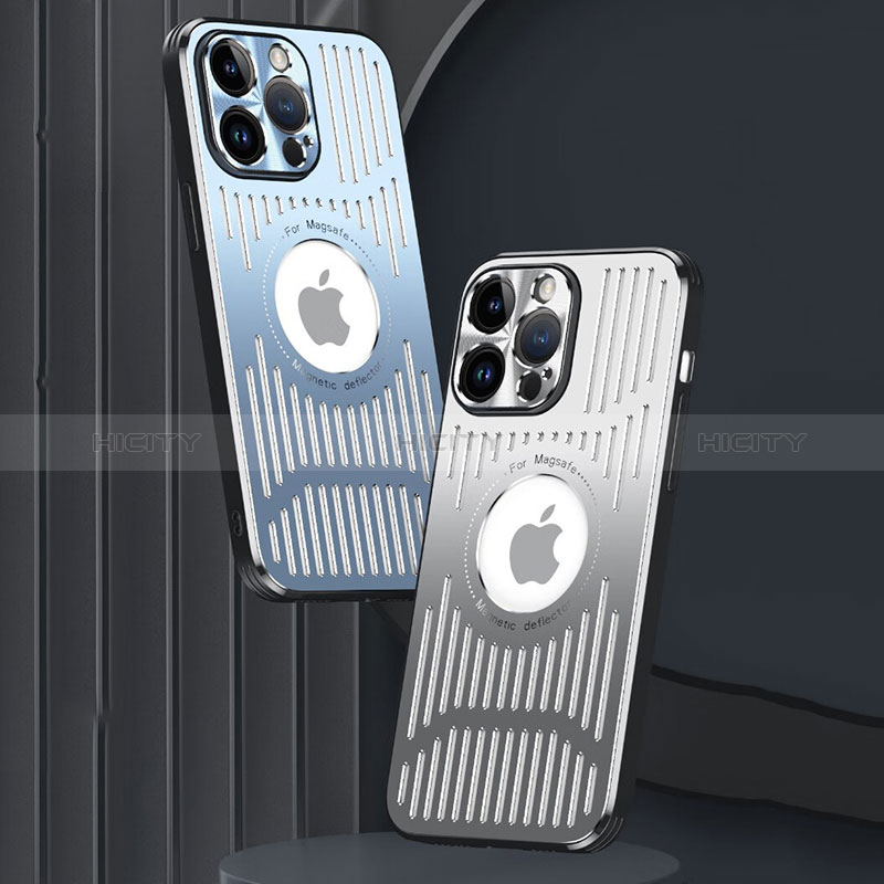 Custodia Lusso Alluminio e Silicone Laterale Cover con Mag-Safe Magnetic TX1 per Apple iPhone 15 Pro