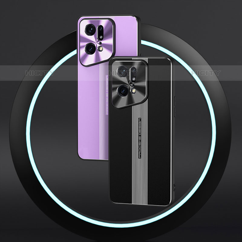 Custodia Lusso Alluminio e Silicone Laterale Cover J01 per Oppo Find X5 Pro 5G