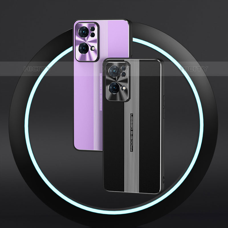 Custodia Lusso Alluminio e Silicone Laterale Cover J02 per Oppo Reno7 Pro 5G