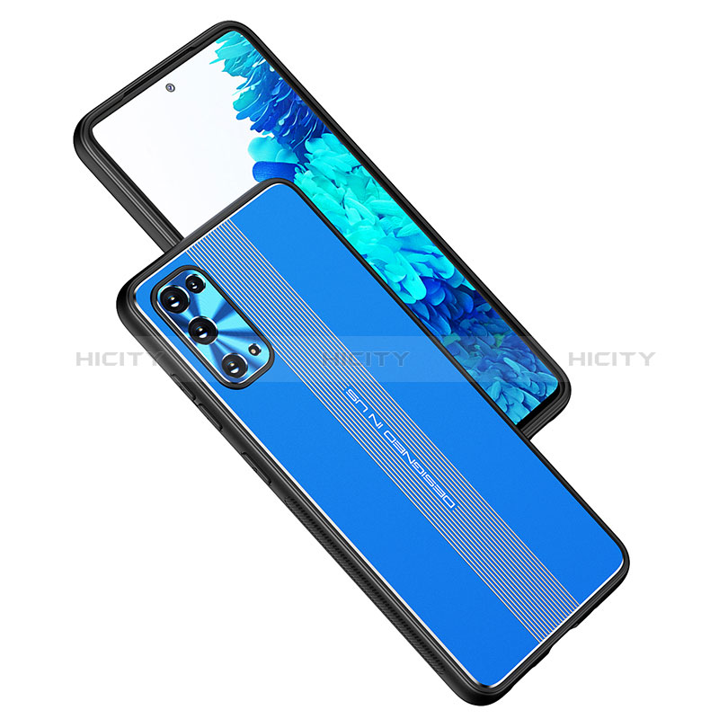 Custodia Lusso Alluminio e Silicone Laterale Cover JL1 per Samsung Galaxy S20 FE (2022) 5G Blu