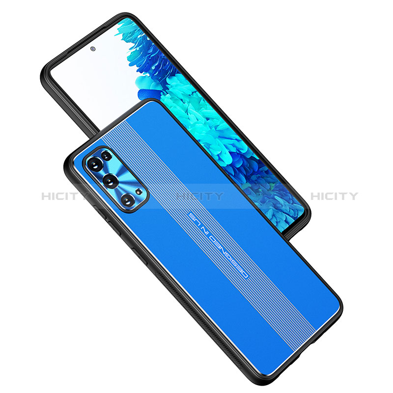 Custodia Lusso Alluminio e Silicone Laterale Cover JL1 per Samsung Galaxy S20 Plus 5G Blu
