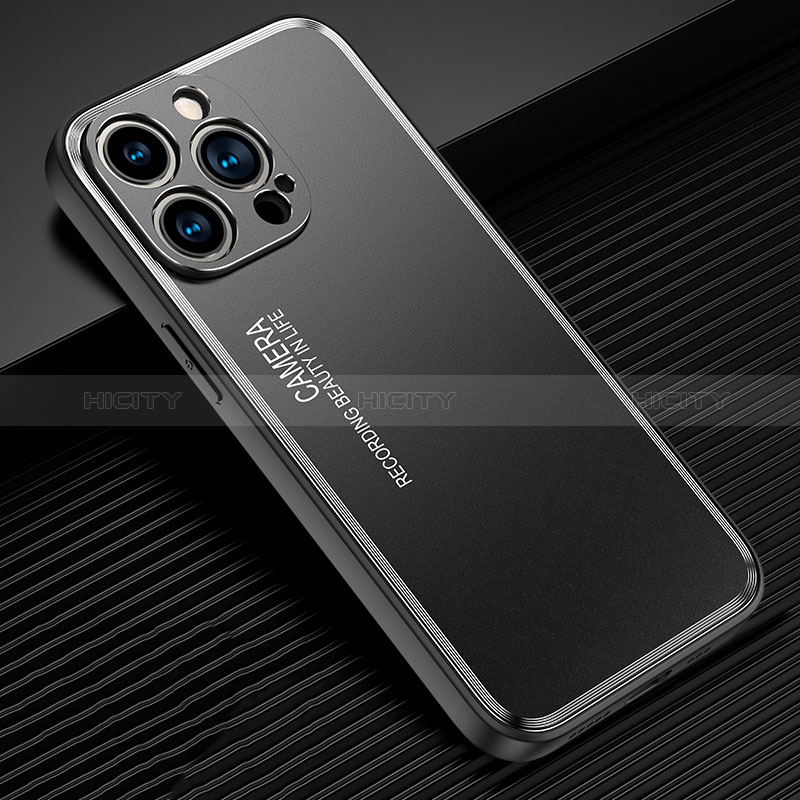 Custodia Lusso Alluminio e Silicone Laterale Cover JL2 per Apple iPhone 15 Pro Max Nero