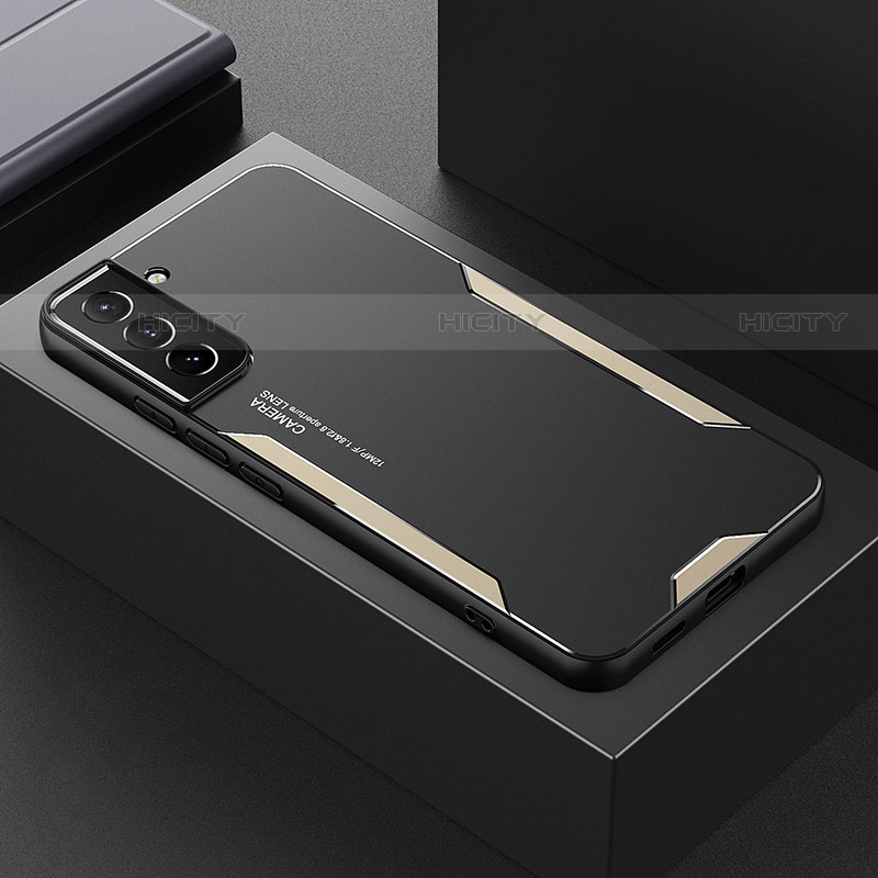 Custodia Lusso Alluminio e Silicone Laterale Cover M01 per Samsung Galaxy S22 Plus 5G Oro
