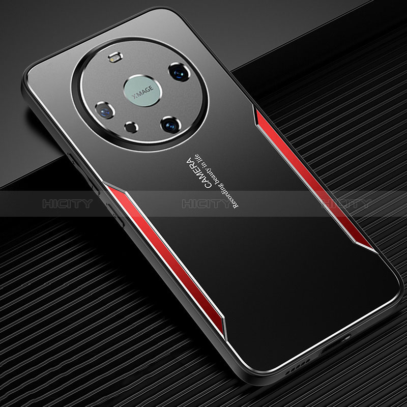 Custodia Lusso Alluminio e Silicone Laterale Cover PB1 per Huawei Mate 60 Pro+ Plus Rosso