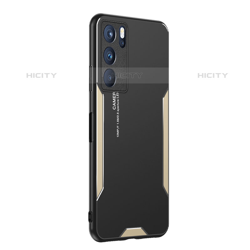 Custodia Lusso Alluminio e Silicone Laterale Cover PB1 per Oppo Reno6 Pro 5G India