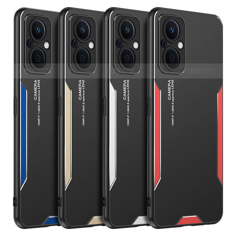 Custodia Lusso Alluminio e Silicone Laterale Cover per Oppo Reno7 Lite 5G