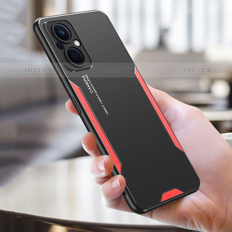 Custodia Lusso Alluminio e Silicone Laterale Cover per Oppo Reno7 Lite 5G