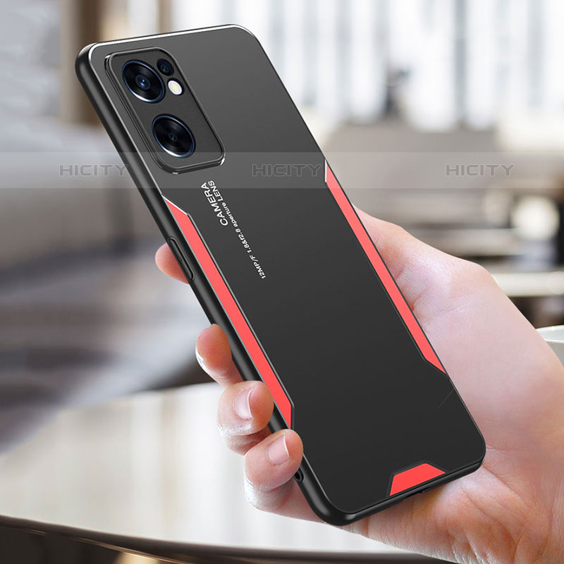 Custodia Lusso Alluminio e Silicone Laterale Cover per Oppo Reno7 SE 5G