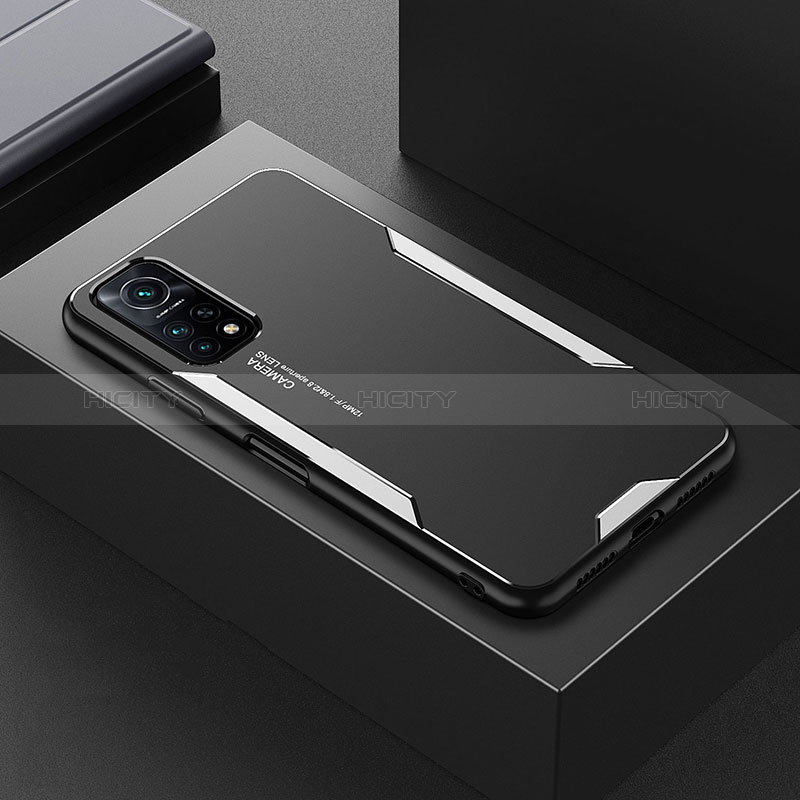 Custodia Lusso Alluminio e Silicone Laterale Cover per Xiaomi Mi 10T 5G Argento