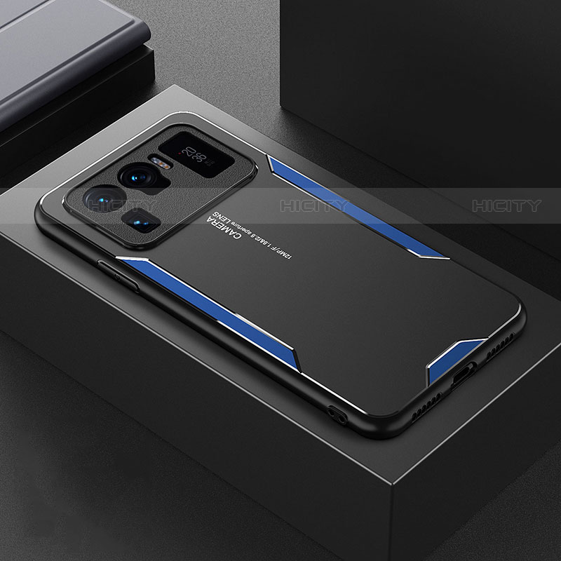 Custodia Lusso Alluminio e Silicone Laterale Cover per Xiaomi Mi 11 Ultra 5G Blu