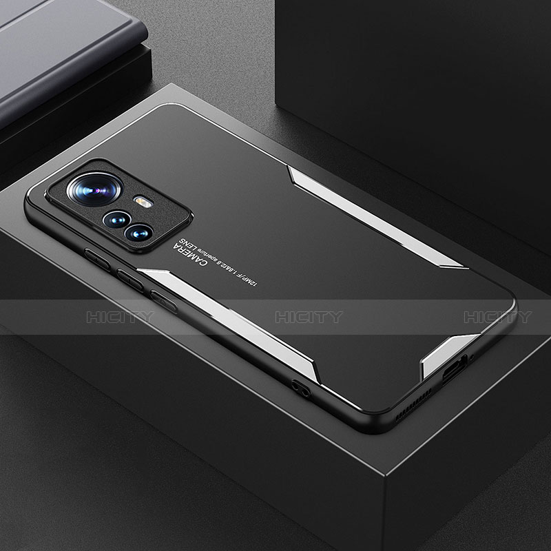 Custodia Lusso Alluminio e Silicone Laterale Cover per Xiaomi Mi 12 5G Argento