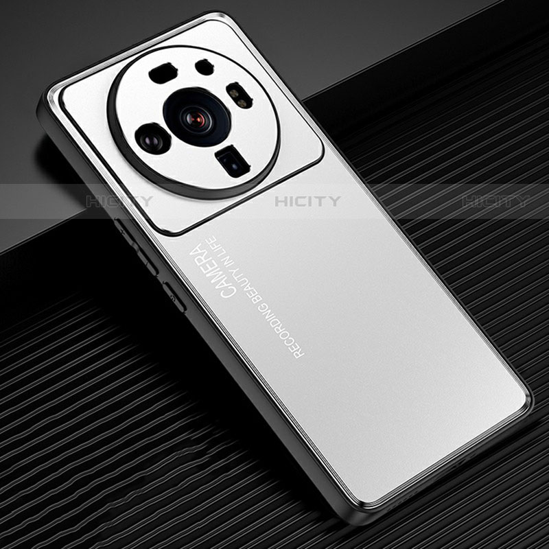 Custodia Lusso Alluminio e Silicone Laterale Cover per Xiaomi Mi 12S Ultra 5G Argento