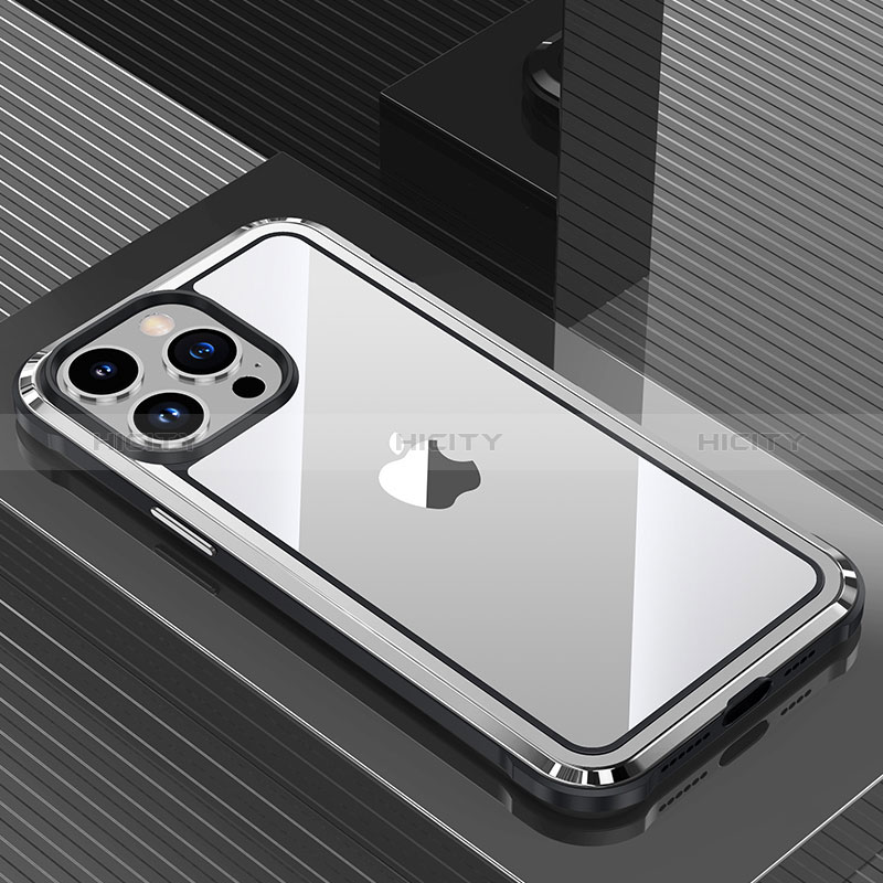 Custodia Lusso Alluminio e Silicone Laterale Cover QC1 per Apple iPhone 13 Pro Max