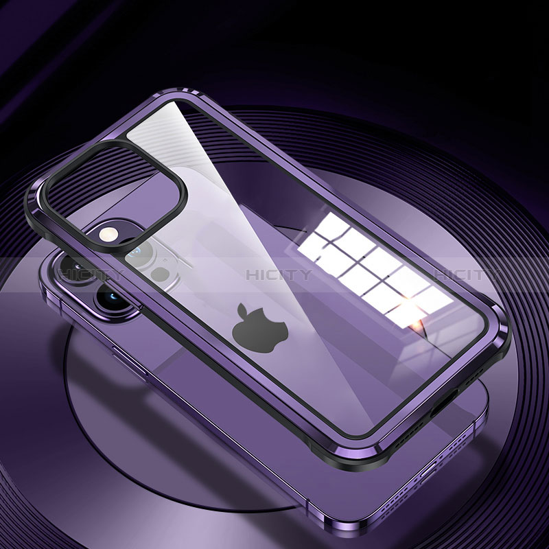Custodia Lusso Alluminio e Silicone Laterale Cover QC1 per Apple iPhone 14 Pro