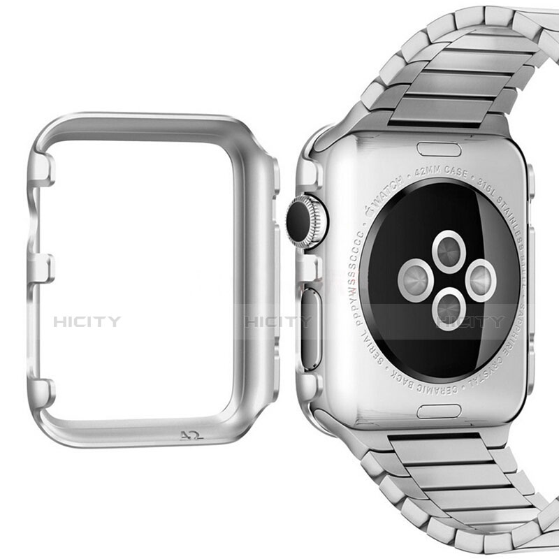 Custodia Lusso Alluminio Laterale C01 per Apple iWatch 3 42mm Argento