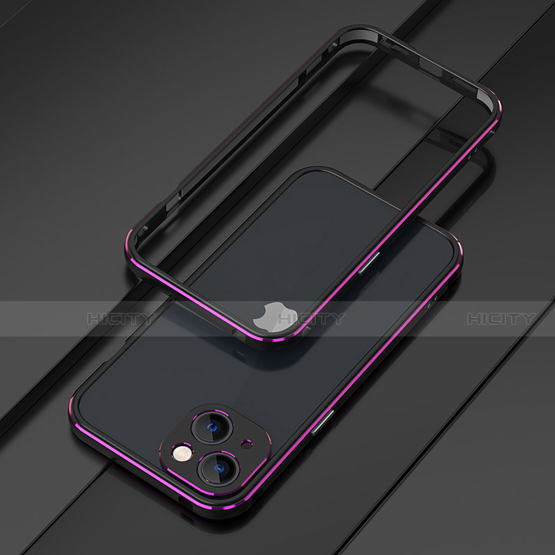 Custodia Lusso Alluminio Laterale Cover A01 per Apple iPhone 13 Mini Viola