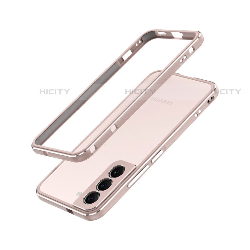 Custodia Lusso Alluminio Laterale Cover A01 per Samsung Galaxy S21 5G Oro Rosa