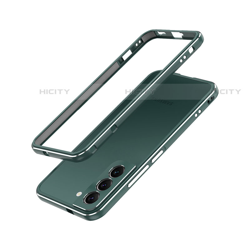 Custodia Lusso Alluminio Laterale Cover A01 per Samsung Galaxy S22 Plus 5G Verde