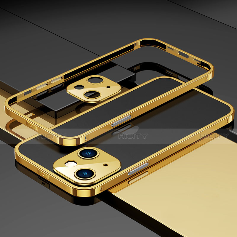 Custodia Lusso Alluminio Laterale Cover A03 per Apple iPhone 14 Plus Oro
